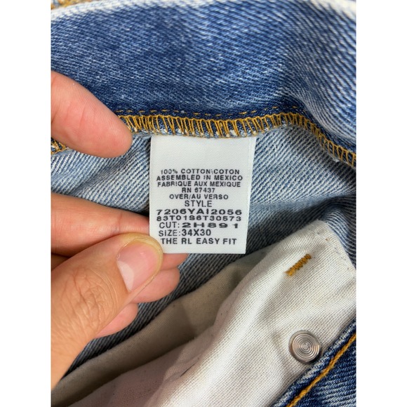 Polo Jeans‎ Co. Ralph Lauren Men’s 34x30 Easy Fit Jeans Blue Relaxed Straight - Picture 10 of 16